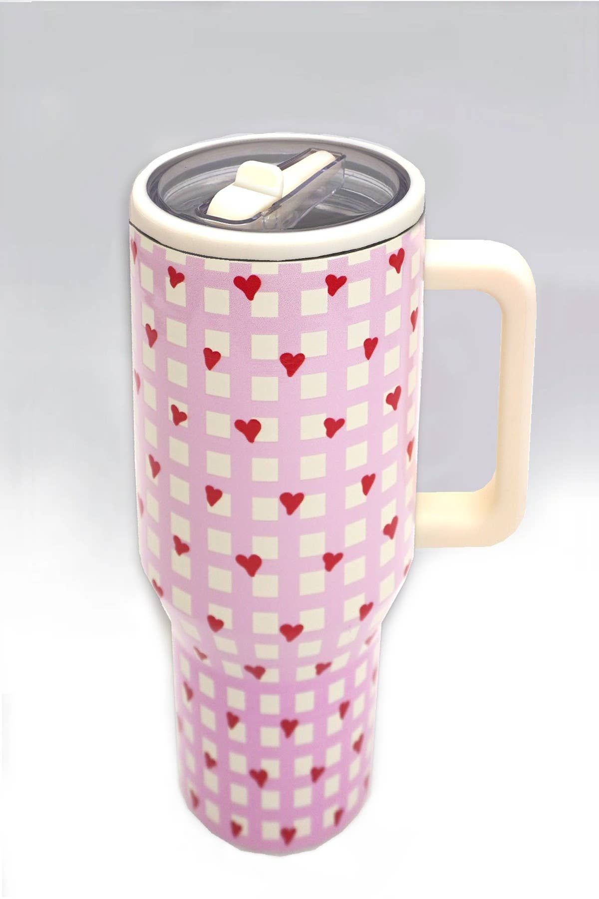 40oz Gingham Heart Tumbler
