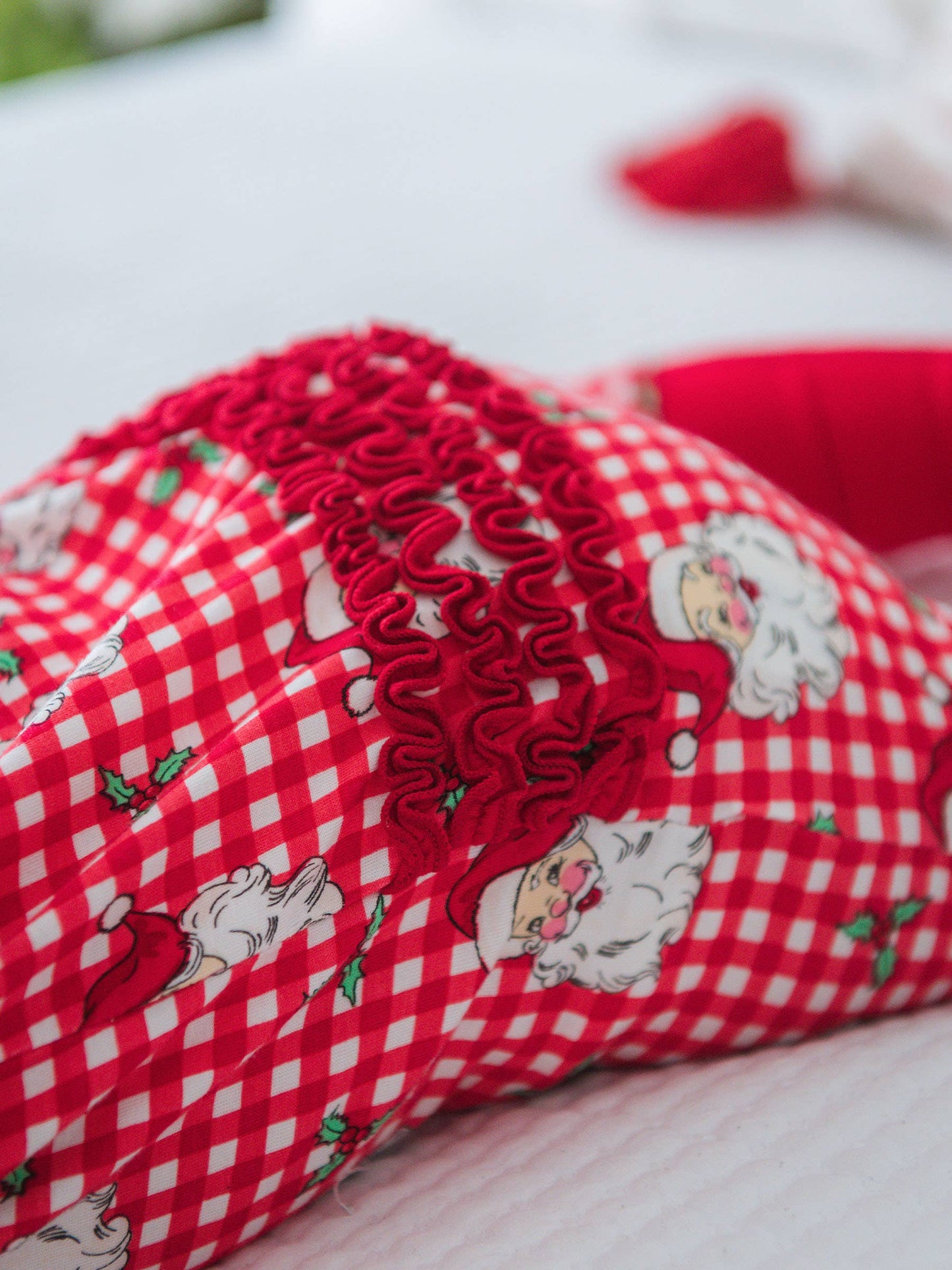 Bamboo Ref Santa Convertible Ruffle Footie