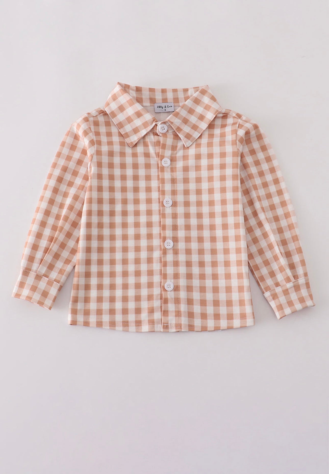 Orange Gingham Button Down- Boy