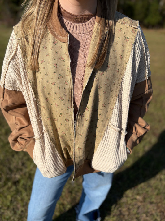 Floral Knit Oversized Jacket