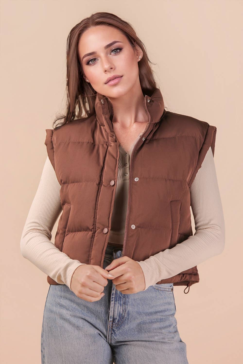 Mocha Puffer Vest