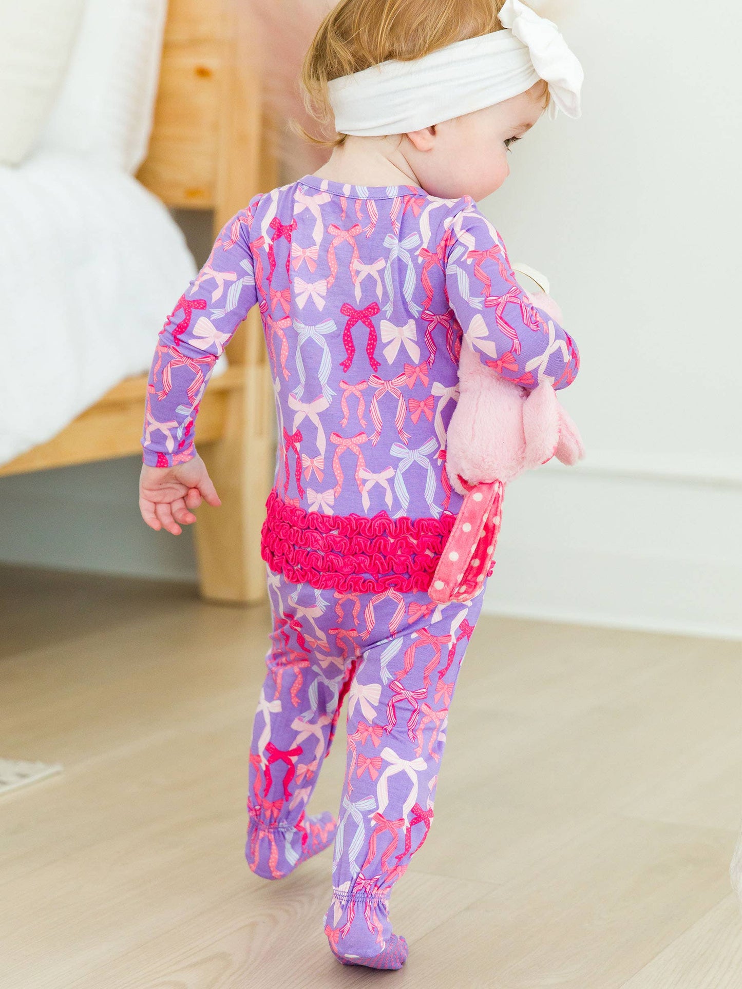 Bamboo Rosy Ribbons Footed Ruffle