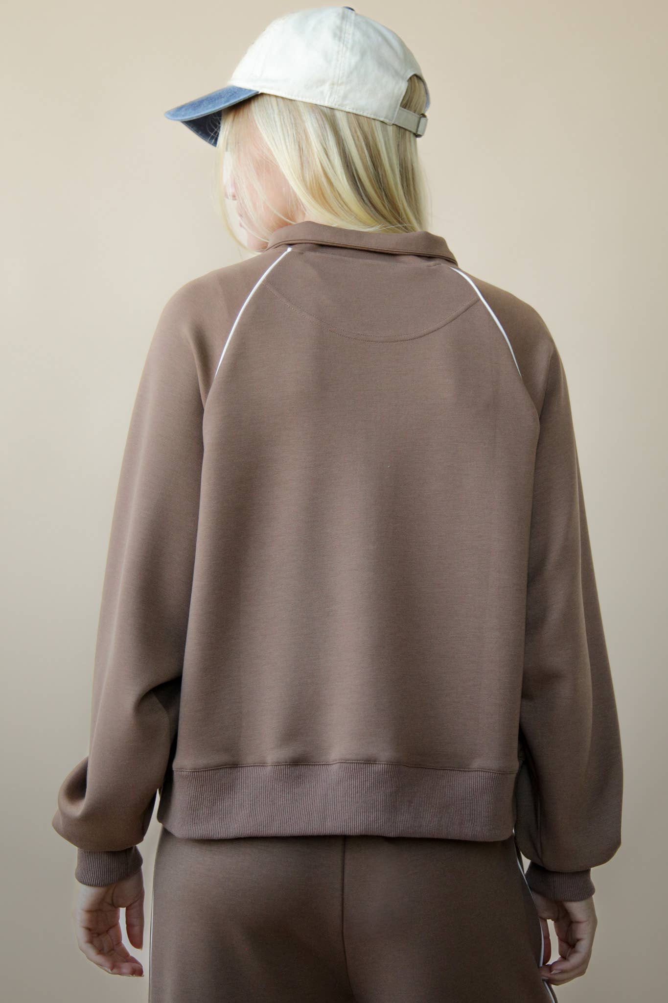 Half Zip Mocha Top