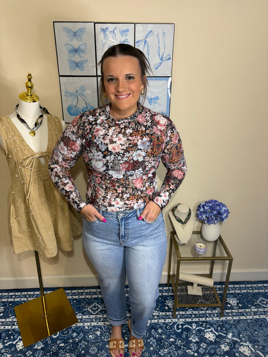 Floral Mesh Top